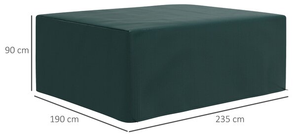 Outsunny Ochranný Kryt na Zahradní Nábytek - Zimní Nepropustný Voděodolný Kryt proti UV - Plachta pro Zahradní Stoly a Patios - Obdélníkový 235 x 190