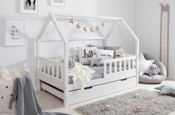 DĚTSKÁ POSTEL SE STŘÍŠKOU, 80/160 cm, bílá MID.YOU - Online Only dětské postele, Online Only