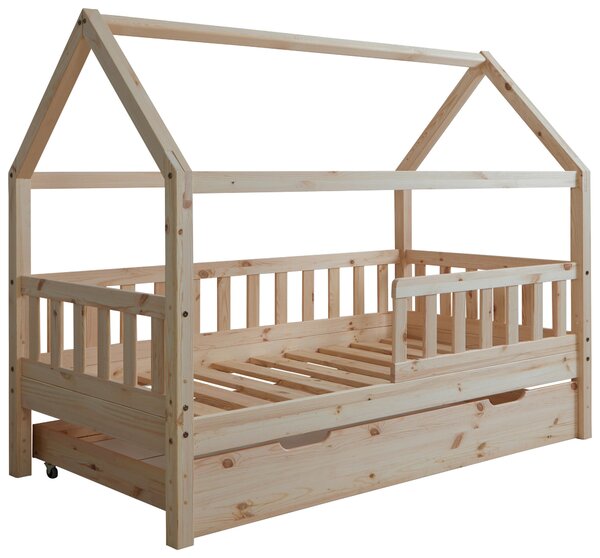 DĚTSKÁ POSTEL SE STŘÍŠKOU, 80/160 cm, přírodní barvy MID.YOU - Online Only dětské postele, Online Only