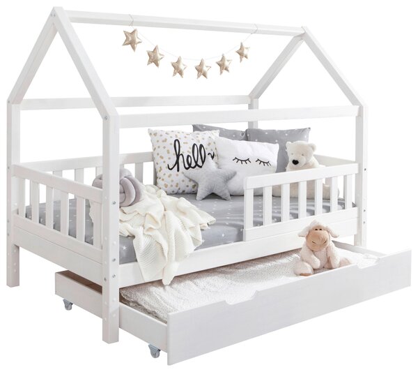 DĚTSKÁ POSTEL SE STŘÍŠKOU, 80/160 cm, bílá MID.YOU - Online Only dětské postele, Online Only