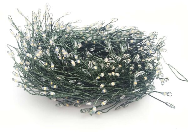 Vánoční LED světelný mikro řetěz, studená bílá, s 8 programy, 20M, 800 LED