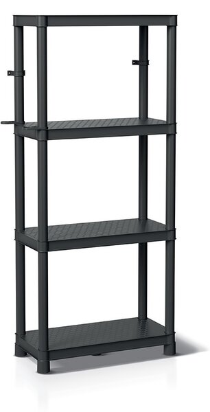 Plastový regál 58 x 28 x 131,5 cm, černá