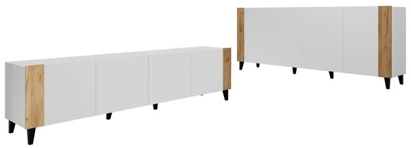Sestava nábytku do obývacího pokoje Ezrunis I, Barva: černá / černá + dub craft 5903211214226