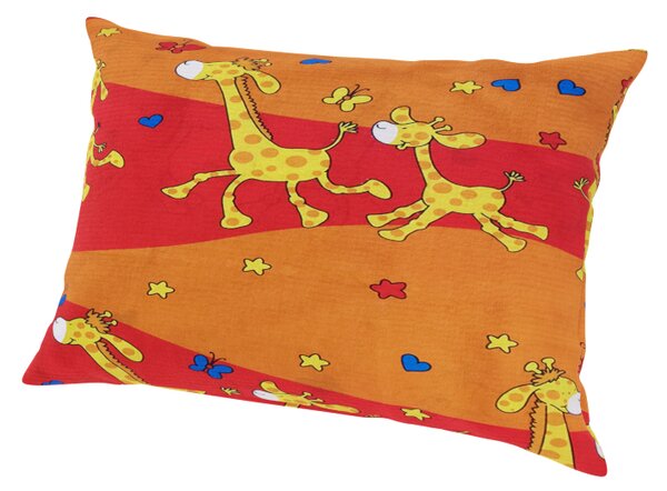 Krepový povlak na dětský polštářek ŽIRAFA oranžový 40 x 40 cm