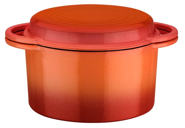 GSW Litinový hrnec / Forma na pečení / Rendlík, 2dílná sada (oranžová, litinová forma / pekáč) (100320217016)