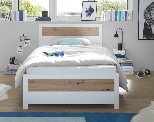 POKOJ PRO MLÁDEŽ, 120/200 cm bílá, dub artisan Xora - Dětské postele, Online Only