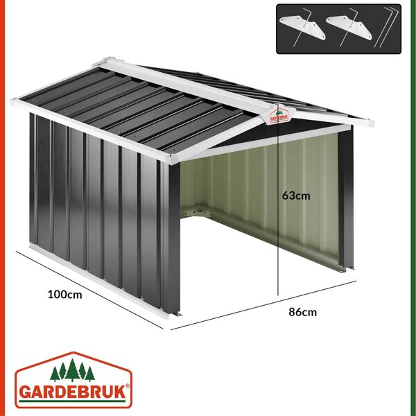 Deuba Garáž pro robotickou sekačku 86x100x63 cm - antracit