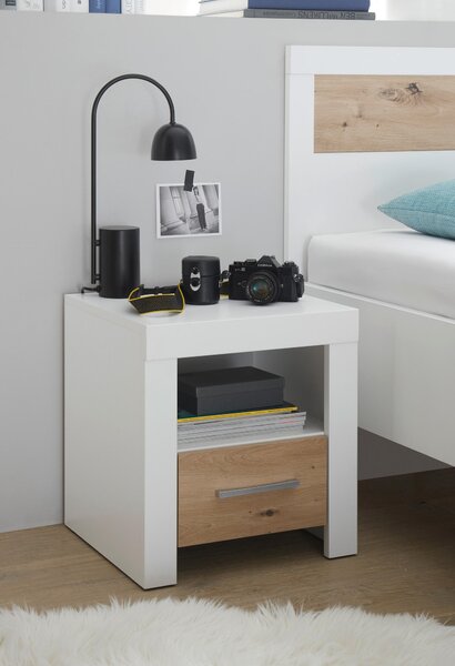 POKOJ PRO MLÁDEŽ, 120/200 cm bílá, dub artisan Xora - Dětské postele, Online Only