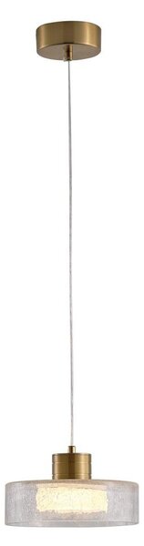 LED Lustr na lanku NIMBUS LED/8W/230V 3000K zlatá/čirá pr. 20 cm