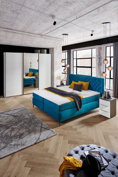 POSTEL BOXSPRING, 160/200 cm, tyrkysová Esposa - Manželské postele, Online Only