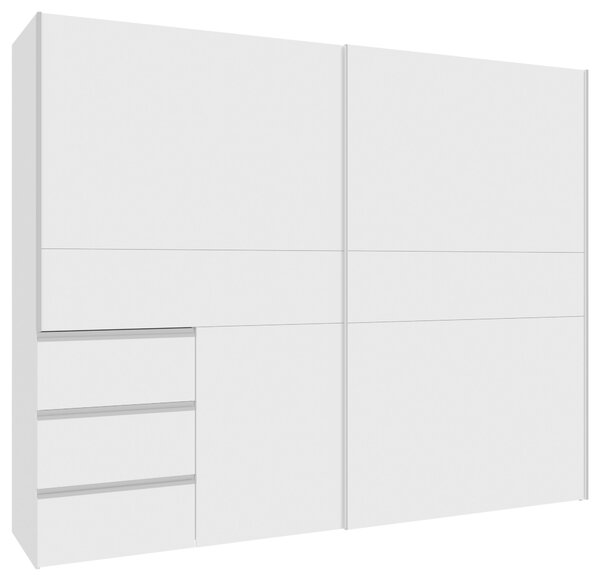 SKŘÍŇ S POSOUVACÍMI DVEŘMI, bílá, 250/200/61 cm Carryhome - Šatní skříně, Online Only