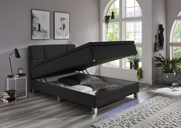 POSTEL BOXSPRING, 140/200 cm, antracitová Carryhome - Postele s úložným prostorem, Online Only