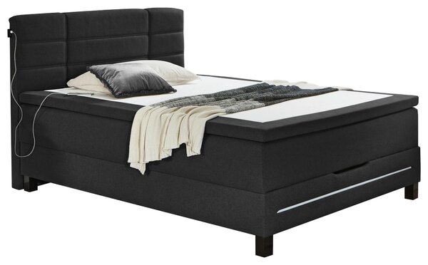 POSTEL BOXSPRING, 140/200 cm, antracitová Carryhome - Postele s úložným prostorem, Online Only