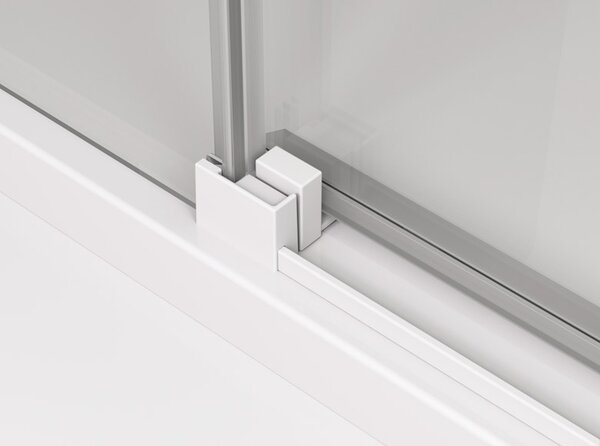Ronal CADURA CAS2 posuvné sprchové dveře 110 cm Šířka: 1100 mm, Profil: Bílá, Sklo: Hladké čiré