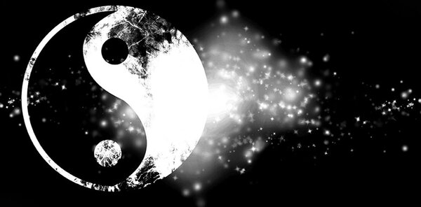 Tapeta černobílý symbol Jin a Jang