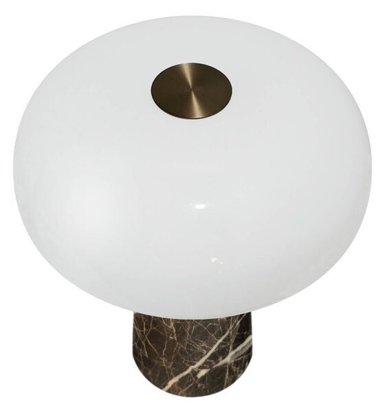 DFTP by Nordlux LED stolní lampa na baterie Glossy mini, hnědý mramor, stmívatelné, stmívatelný, Hnědá / rez, Obývací pokoj / jídelna, Kámen, Moderní