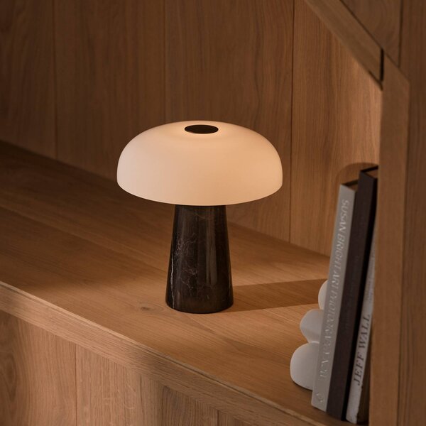 DFTP by Nordlux LED stolní lampa na akumulátor Glossy mini, černý mramor, stmívatelné, stmívatelný, Černá, Obývací pokoj / jídelna, Kámen, Moderní