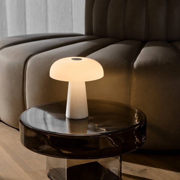 DFTP by Nordlux LED stolní lampa na baterie Glossy mini, bílý mramor, stmívatelné, stmívatelný, Bílá / opál, Obývací pokoj / jídelna, Kámen, Moderní