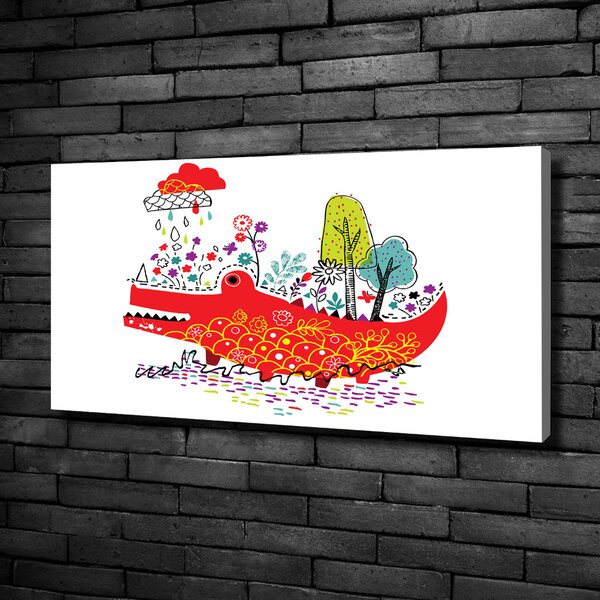 Foto obraz na plátně Barevný krokodýl oc-82374005
