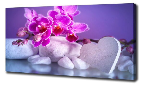 Foto obraz canvas Orchidej a srdce oc-82482729