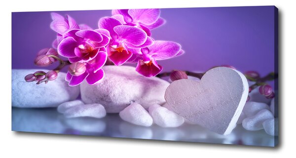 Foto obraz canvas Orchidej a srdce oc-82482729