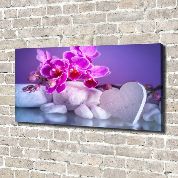 Foto obraz canvas Orchidej a srdce oc-82482729