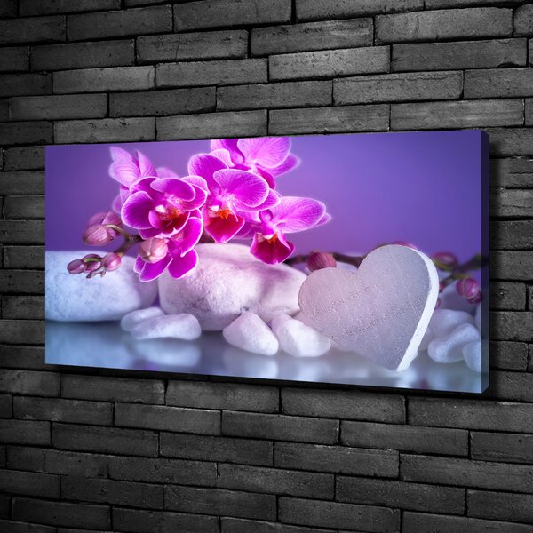 Foto obraz canvas Orchidej a srdce oc-82482729