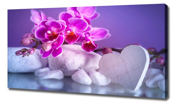 Foto obraz canvas Orchidej a srdce oc-82482729