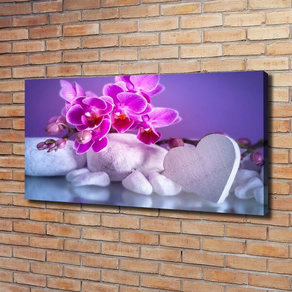 Foto obraz canvas Orchidej a srdce oc-82482729