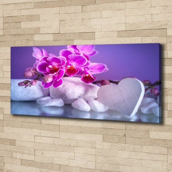 Foto obraz canvas Orchidej a srdce oc-82482729