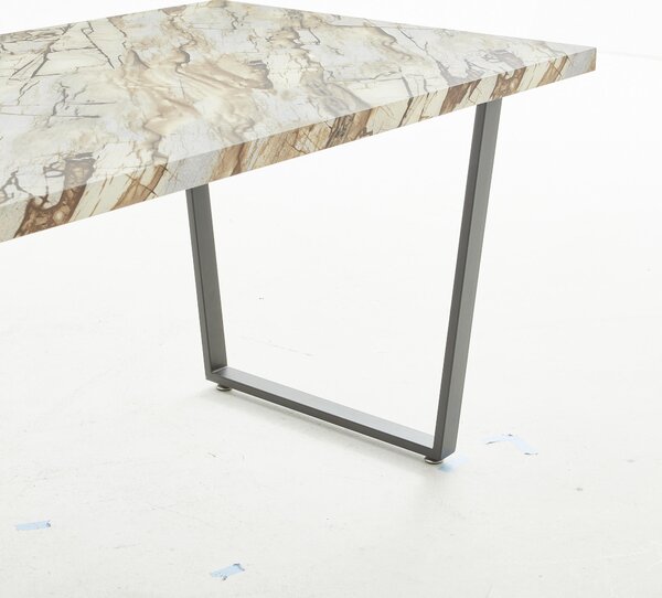 JÍDELNÍ STŮL, hnědá, bílá, 160/90/76 cm P & B - Jídelní stoly, Online Only