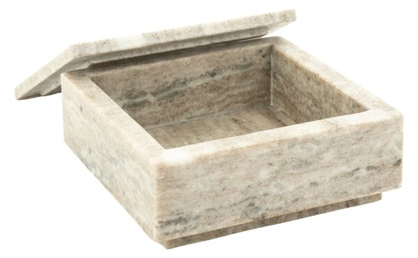 By-Boo Béžový mramorový úložný box Shari 16 x 16 cm
