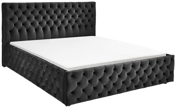 ČALOUNĚNÁ POSTEL, 140/200 cm, černá home24 - Manželské postele, Online Only
