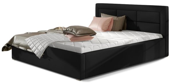 Čalouněná postel 140x200 SLEEPORA 1 - černá eko kůže