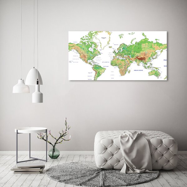 Foto obraz sklo tvrzené Mapa světa osh-82821199
