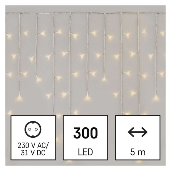 EMOS LED vánoční rampouchy, 5 m, venkovní i vnitřní, teplá bílá, ovladač, programy, časovač