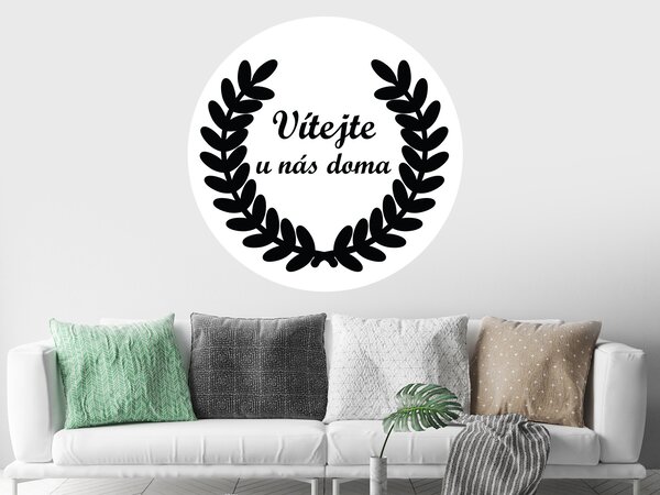 Vítejte u nás doma samolepka na zeď šíře 45 cm