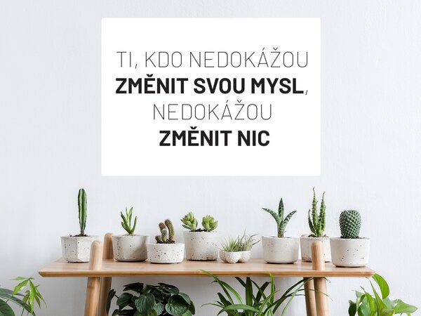 Změnit mysl motivační samolepka na zeď šíře 45 cm