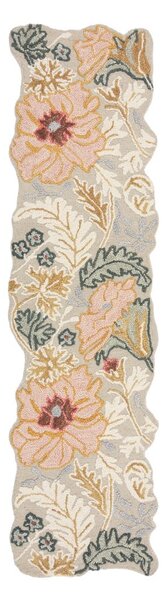 Světle růžový ručně tkaný vlněný běhoun 60x230 cm Daphne Shaped Floral – Flair Rugs