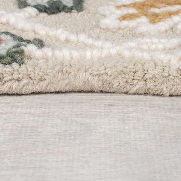 Světle růžový ručně tkaný vlněný běhoun 60x230 cm Daphne Shaped Floral – Flair Rugs