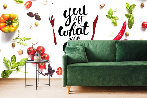 Tapeta s nápisem - You are what you eat