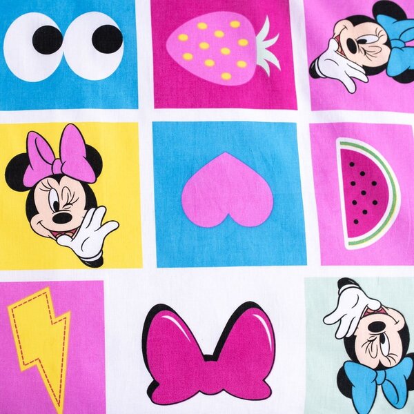Růžové bavlněné dětské povlečení do postýlky 100x135 cm Minnie "Sweet" – Jerry Fabrics