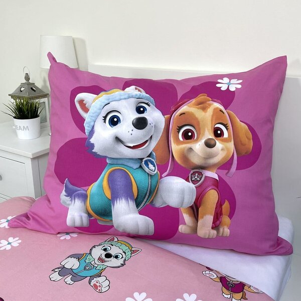 Růžové bavlněné dětské povlečení na jednolůžko 140x200 cm Paw Patrol "Heroic" – Jerry Fabrics