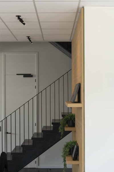 BIG WHITE SLV KARPO, vestavné svítidlo, jedna žárovka, LED, 3000K, černé, plochá rozeta, 7,5 W 152380