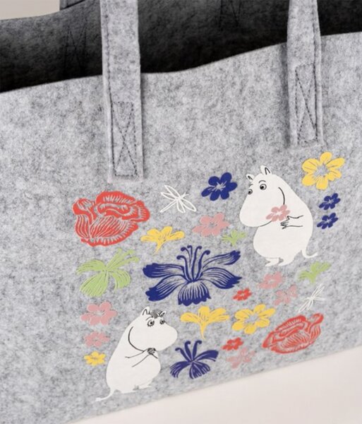 Muurla Taška Moomin Flowers, šedá