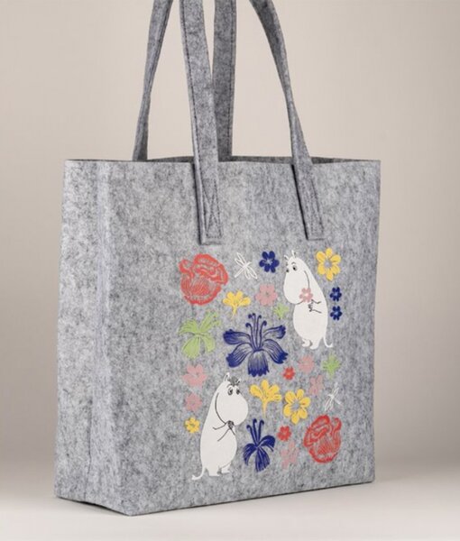 Muurla Taška Moomin Flowers, šedá