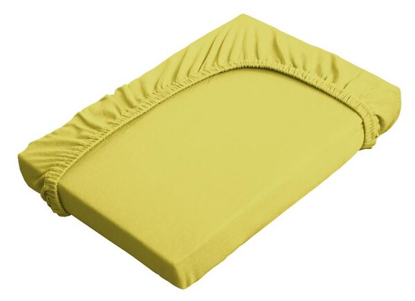 Napínací prostěradlo JERSEY ELASTIC LYCRA žlutozelená výška matrace do 30 cm 90 x 200 cm