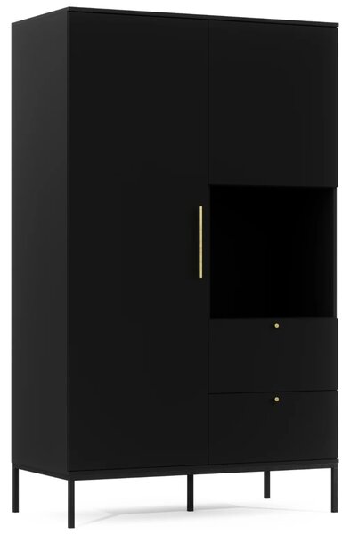 Šatní skříň se šuplíky 120 cm CYMBELINE - černá