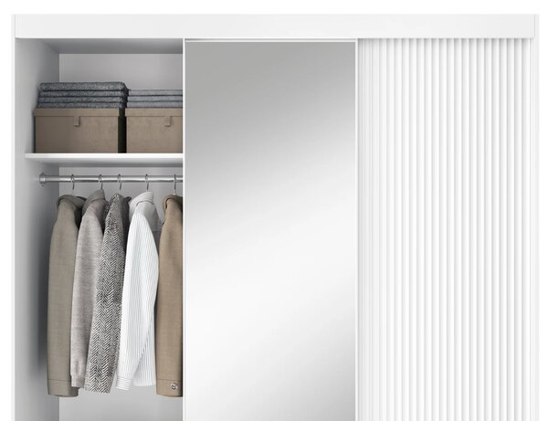 Zrcadlová skříň s posuvnými dveřmi 180 cm SELIORA - bílá