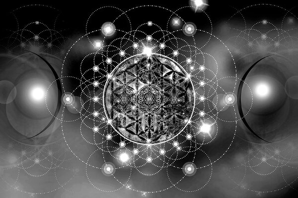 Tapeta okouzlující černobílá Mandala